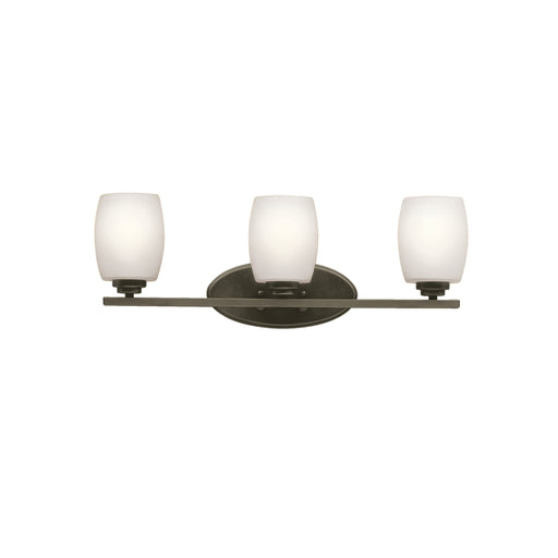 Kichler Eileen 24" 3 Light Vanity Light with Satin Etched Cased Opal Glass in Olde BronzeÂ®
