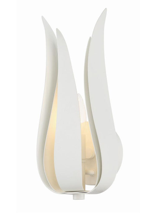 Crystorama Broche 1 Light Matte White Sconce