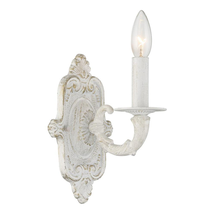 Crystorama Paris Market 1 Light Antique White Sconce