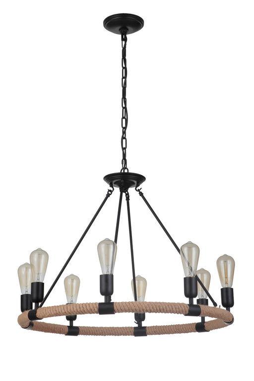 Craftmade Dillon 8 Light Chandelier in Flat Black