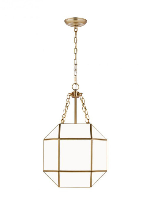 Visual Comfort & Co. Studio Collection Morrison modern 3-light indoor dimmable small ceiling pendant hanging chandelier light in satin bras
