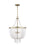 Visual Comfort & Co. Studio Collection Jackie traditional 4-light LED indoor dimmable ceiling chandelier pendant light in satin brass gold