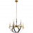 Kichler Artem 26" 6 Light Chandelier with Clear Glass Cylinders in Natural Brass