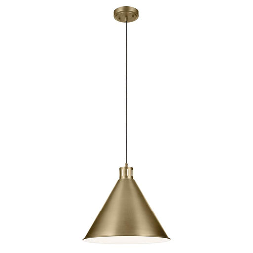 Kichler Zailey 14.25" 1-Light Cone Pendant in Natural Brass