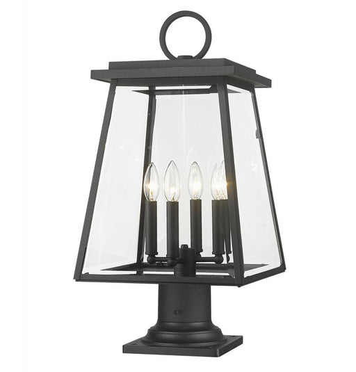 4 Light Outdoor Pier Mounted Fixture | 521PHBR-533PM-BK