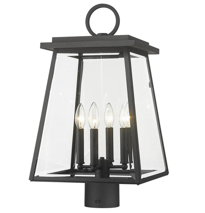 4 Light Outdoor Post Mount Fixture | 521PHBR-BK