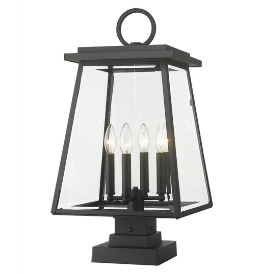 4 Light Outdoor Pier Mounted Fixture | 521PHBS-SQPM-BK