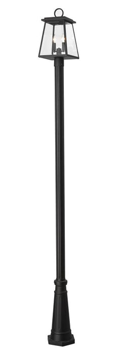 2 Light Outdoor Post Mounted Fixture | 521PHMR-519P-BK