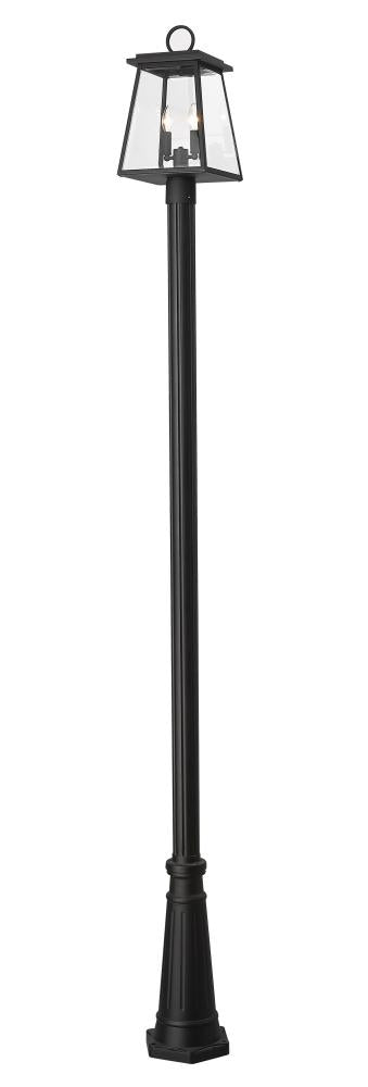 2 Light Outdoor Post Mounted Fixture | 521PHMR-519P-BK