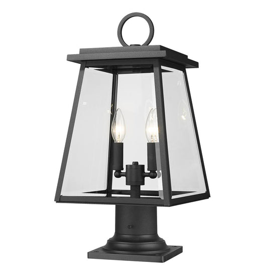 2 Light Outdoor Pier Mounted Fixture | 521PHMR-533PM-BK
