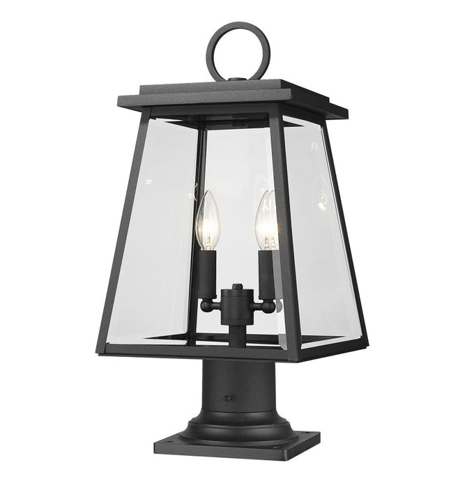 2 Light Outdoor Pier Mounted Fixture | 521PHMR-533PM-BK