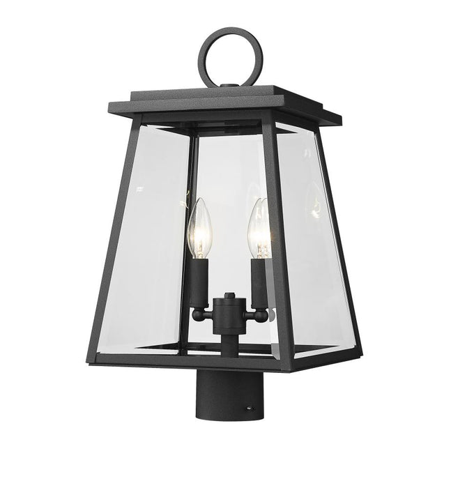 2 Light Outdoor Post Mount Fixture | 521PHMR-BK