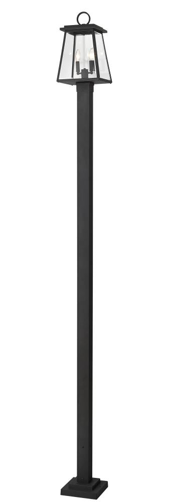 2 Light Outdoor Post Mounted Fixture | 521PHMS-536P-BK