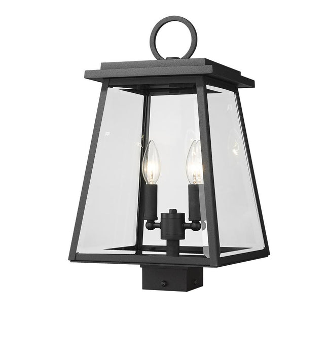 2 Light Outdoor Post Mount Fixture | 521PHMS-BK