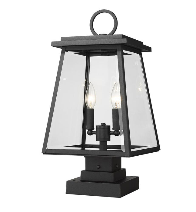 2 Light Outdoor Pier Mounted Fixture | 521PHMS-SQPM-BK