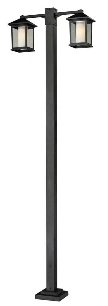 2 Light Outdoor Post Mounted Fixture | 523-2-536P-BK