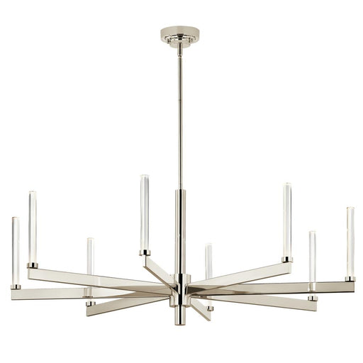 Kichler Sycara 48.5 Inch 8 Light LED Chandelier with Faceted Crystal in Polished Nickel