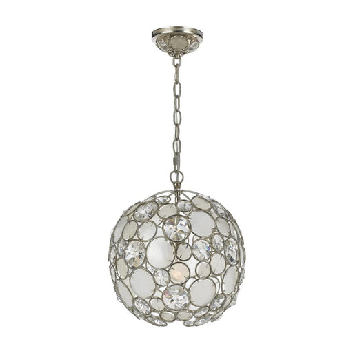 Crystorama Palla 1 Light Antique Silver Sphere Pendant