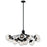 Kichler Silvarious 48 Inch 12 Light Linear Convertible Chandelier with Clear Crackled Glass in Black