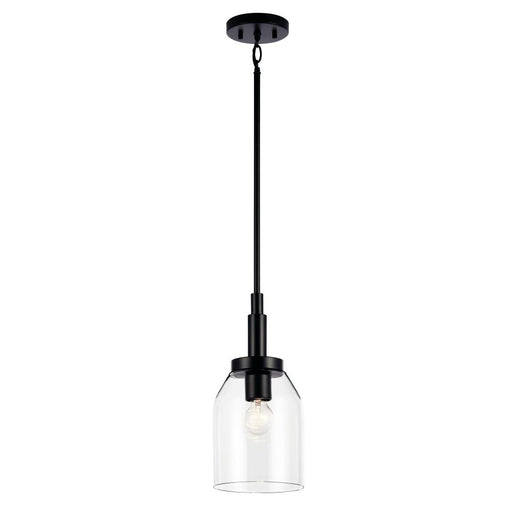 Kichler Madden 15 Inch 1 Light Mini Pendant with Clear Glass in Black