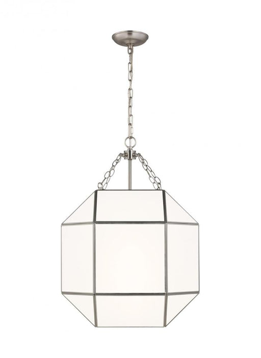 Visual Comfort & Co. Studio Collection Morrison modern 3-light LED indoor dimmable medium ceiling pendant hanging chandelier light in brush