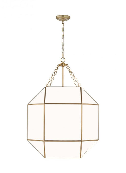 Visual Comfort & Co. Studio Collection Morrison modern 4-light indoor dimmable ceiling pendant hanging chandelier light in satin brass gold
