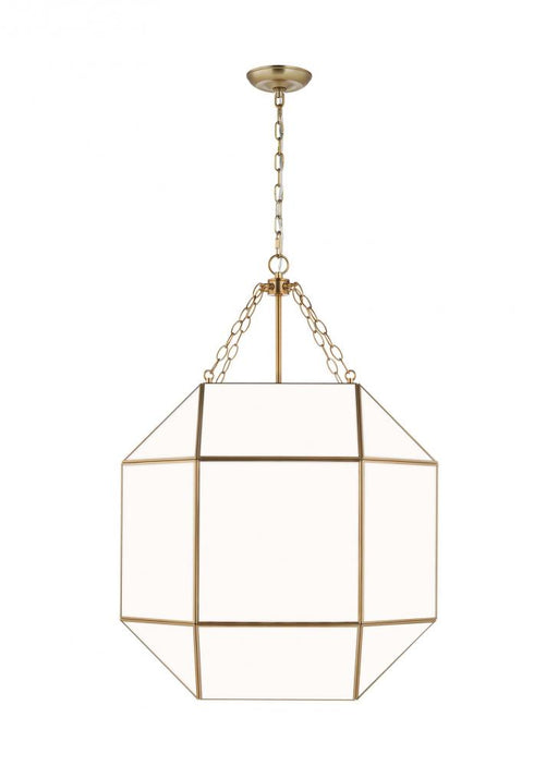 Visual Comfort & Co. Studio Collection Morrison modern 4-light indoor dimmable ceiling pendant hanging chandelier light in satin brass gold