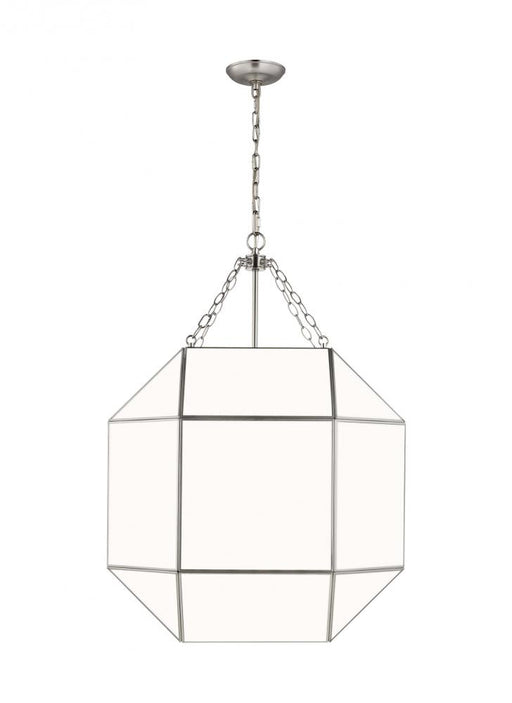 Visual Comfort & Co. Studio Collection Morrison modern 4-light indoor dimmable ceiling pendant hanging chandelier light in brushed nickel s