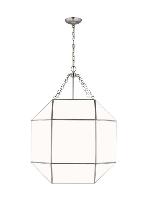 Visual Comfort & Co. Studio Collection Morrison modern 4-light LED indoor dimmable ceiling pendant hanging chandelier light in brushed nick