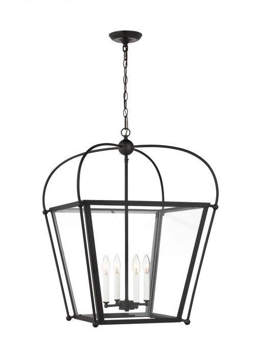 Visual Comfort & Co. Studio Collection Charleston transitional 4-light indoor dimmable ceiling pendant hanging chandelier light in midnight