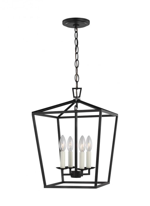 Visual Comfort & Co. Studio Collection Dianna transitional 4-light indoor dimmable ceiling pendant hanging chandelier light in midnight bla