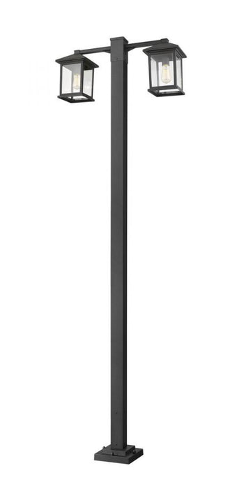 2 Light Outdoor Post Mounted Fixture | 531-2-536P-BK