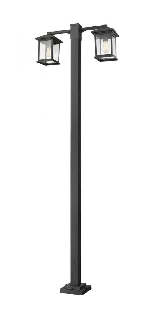 2 Light Outdoor Post Mounted Fixture | 531-2-536P-BK