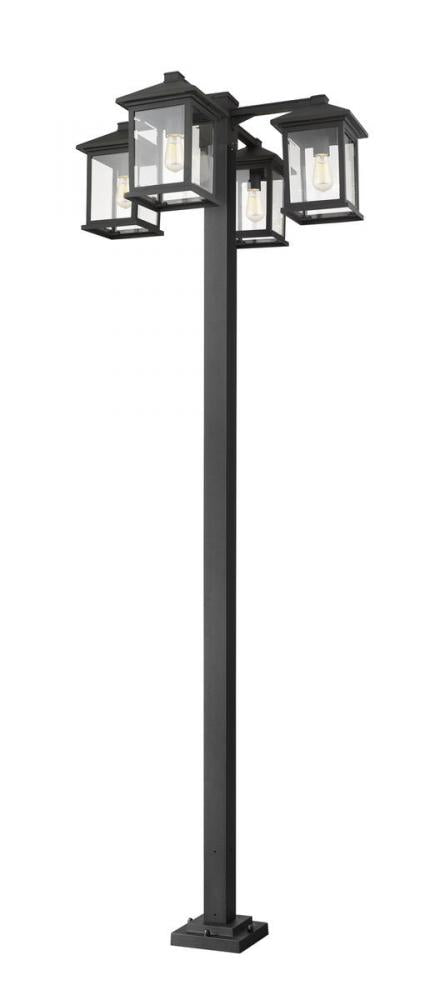4 Light Outdoor Post Mounted Fixture | 531-4-536P-BK