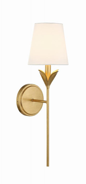 Crystorama Broche 1 Light Antique Gold Sconce