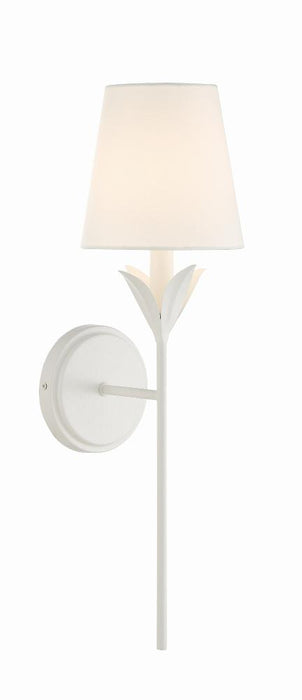 Crystorama Broche 1 Light Matte White Sconce