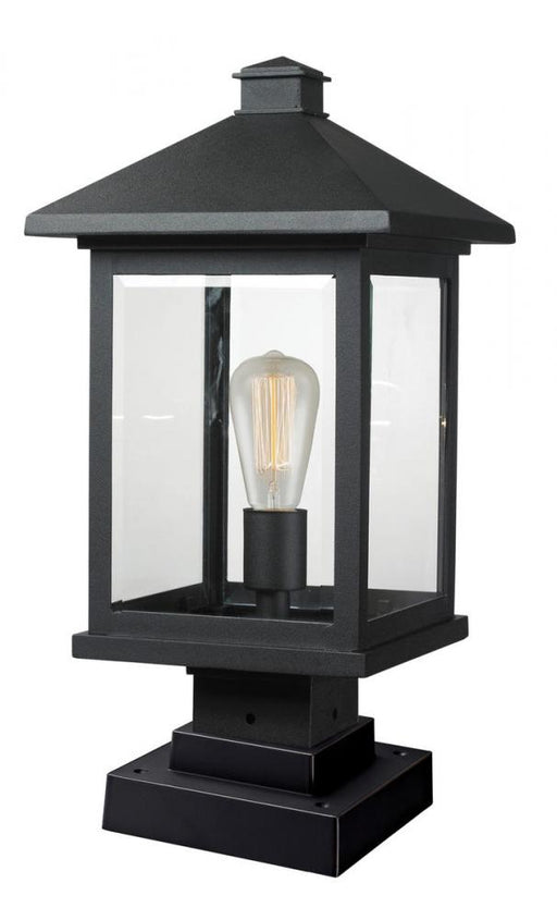 1 Light Outdoor Pier Mounted Fixture | 531PHBS-SQPM-BK