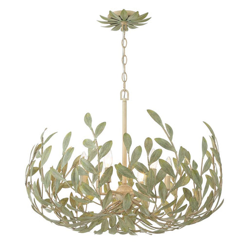 Broche 6 Light Champagne Green Tea Chandelier | 533-CT