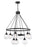 Craftmade Que 9 Light Chandelier in Flat Black