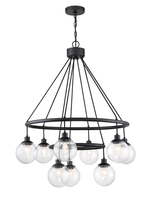 Craftmade Que 9 Light Chandelier in Flat Black