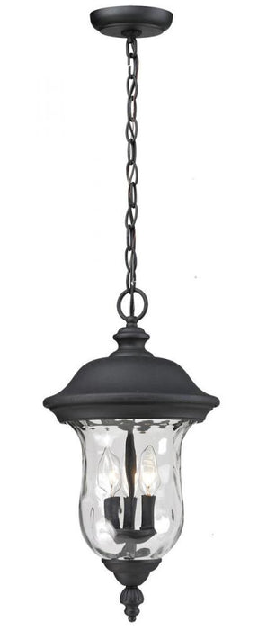 3 Light Outdoor Chain Mount Ceiling Fixture | 533CHB-BK