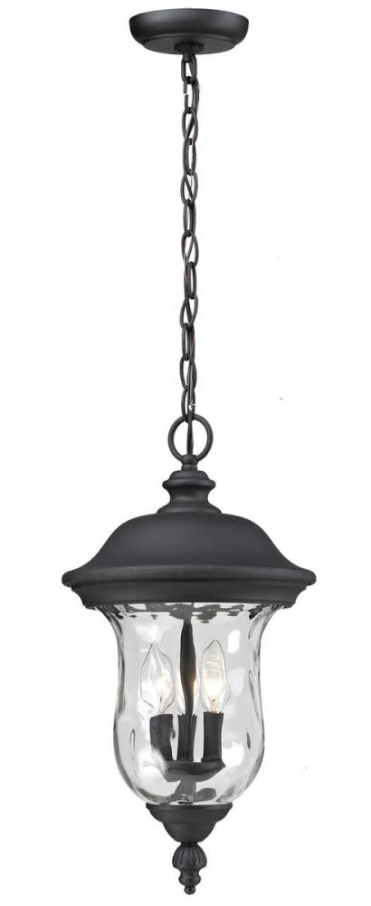 3 Light Outdoor Chain Mount Ceiling Fixture | 533CHB-BK