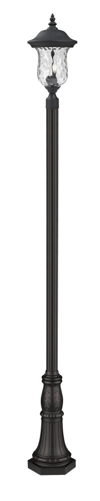 3 Light Outdoor Post Mounted Fixture | 533PHB-518P-BK