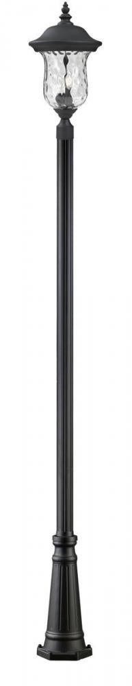 3 Light Outdoor Post Mounted Fixture | 533PHB-519P-BK