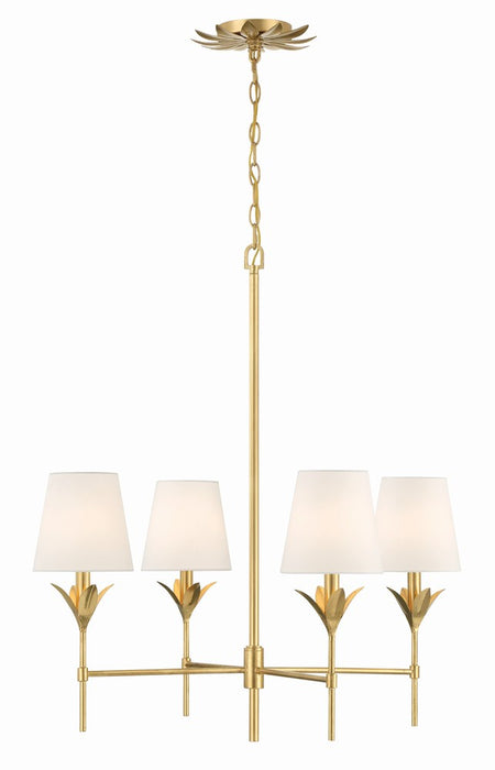 Crystorama Broche 4 Light Antique Gold Chandelier