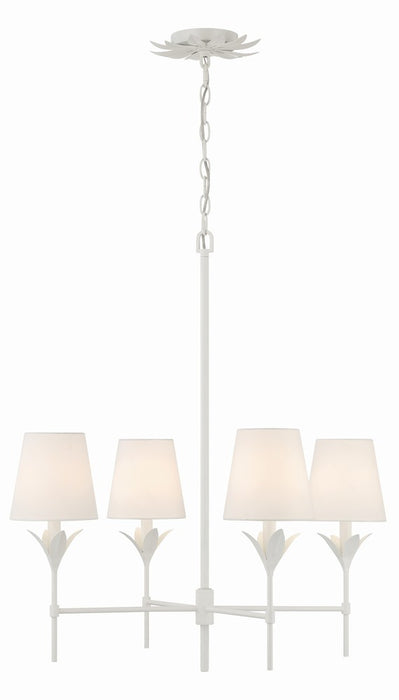 Broche 4 Light Matte White Chandelier | 534-MT