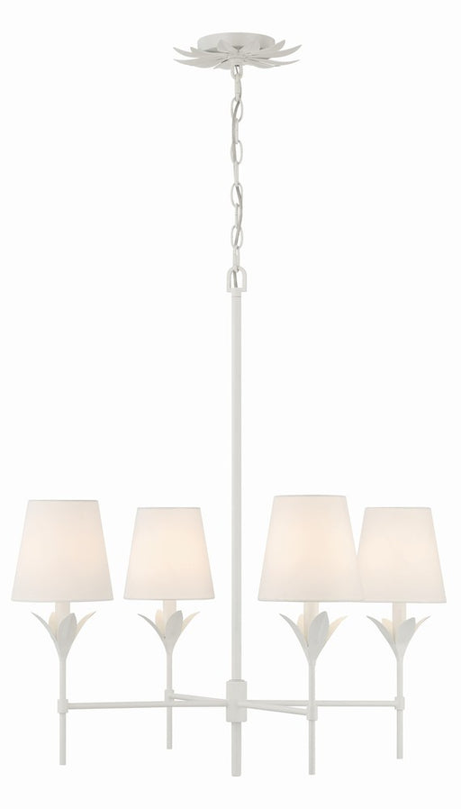 Broche 4 Light Matte White Chandelier | 534-MT