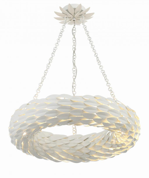 Crystorama Broche 6 Light Matte White Chandelier