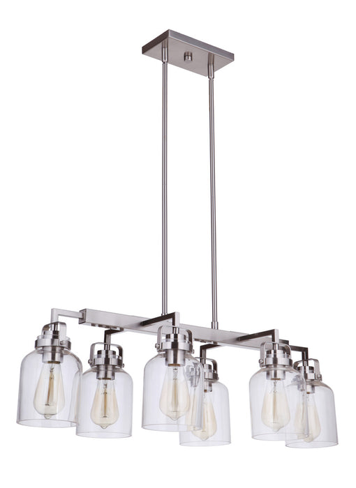 Craftmade Foxwood 6 Light Island in Brushed Polished Nickel