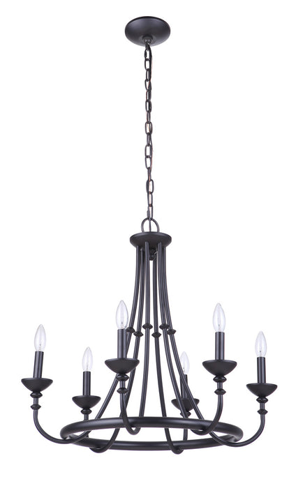 Craftmade Marlowe 6 Light Chandelier in Flat Black